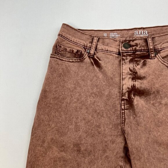 a.n.a Women’s Skinny Ankle Jeans Five Pocket Coral Size 10 - Picture 4 of 10